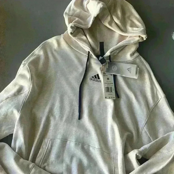 Adidas NEW Unisex French Terry Loose Fit Botanically Dyed Pullover Hoodie Sz M - Picture 2 of 6